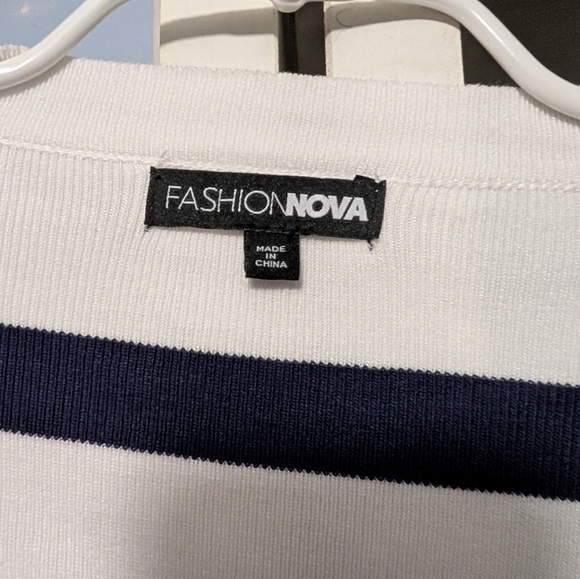 Fashion Nova Christiana Striped Sweater Midi Dress Set-Navy/combo Size 1X (NWOT) - Picture 8 of 10